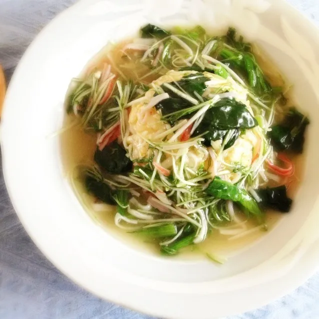 水菜と小松菜のあんかけ炒飯|さとさやさん