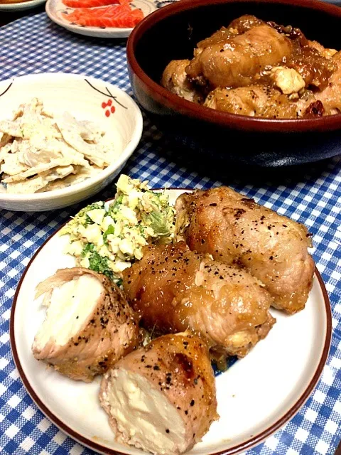 Snapdishの料理写真:ヘルシー♪豆腐肉巻き☆れんこんサラダ|くみこさん