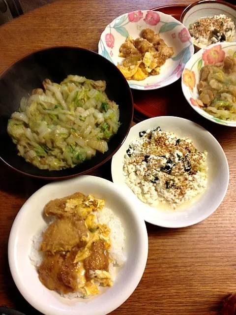 ★天丼★白菜とホタテの中華煮★ネギ塩豆腐|三宅 里美さん