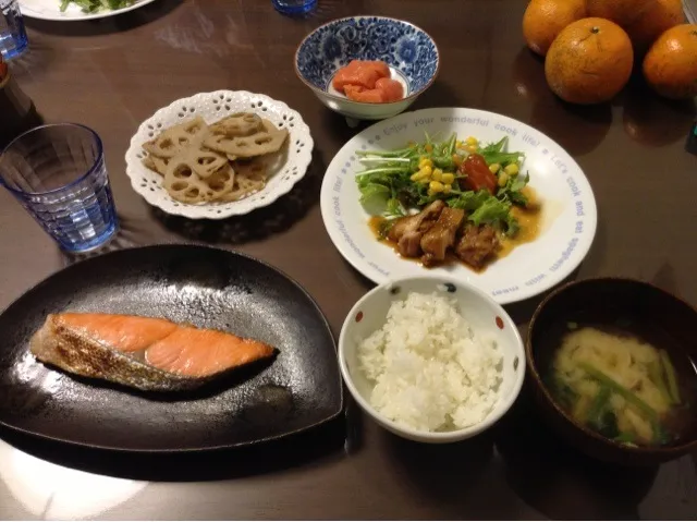 チキンの照り焼きとれんこんのキンピラ|Reiさん