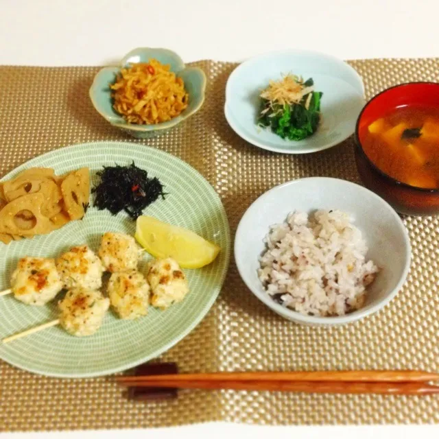 鶏つくね定食♪|サエさん