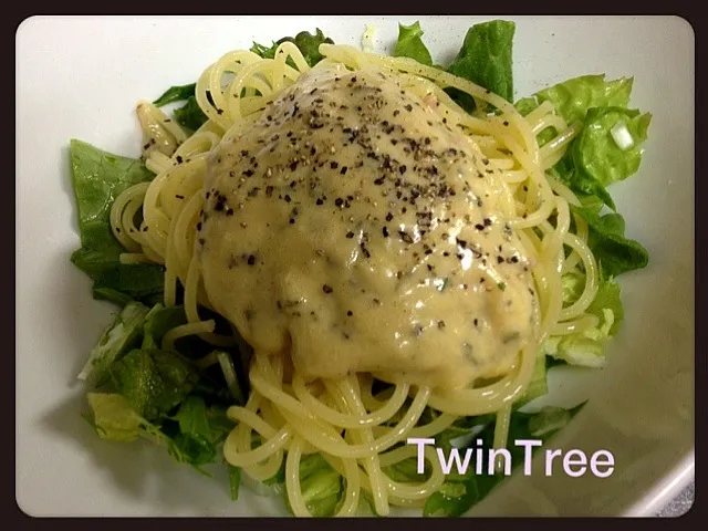 賄いパスタ、冷製カルボナーラ|TwinTreeさん