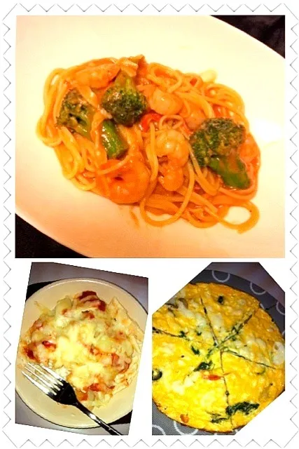 Pasta,Gratin and Spanish omelet|***さん