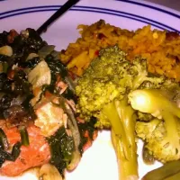 Grilled Salmon with Spanish Rice and Steamed Veggies|tracyさん