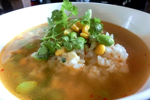 香菜と魚醤のスープごはん|まるぼーろさん