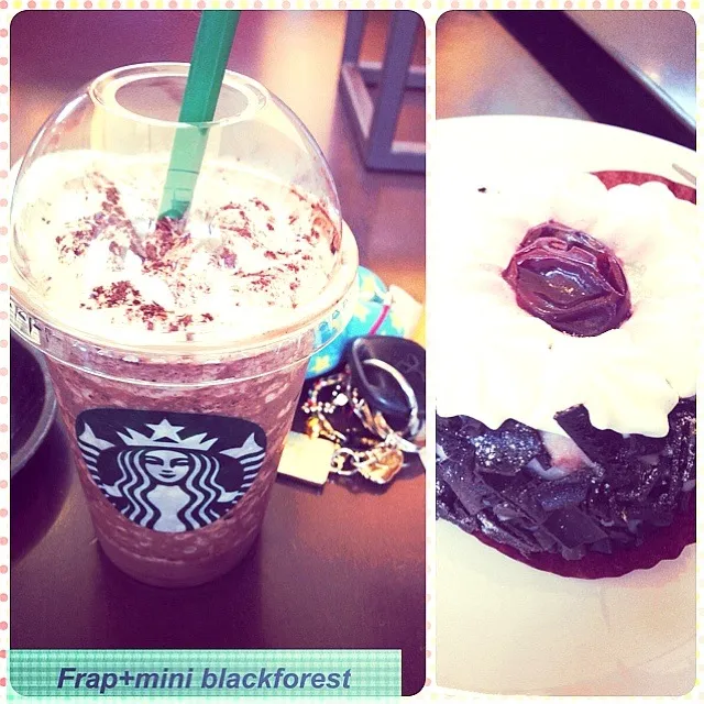 Snapdishの料理写真:#starbucks frapp #cherry cake|shaine91さん