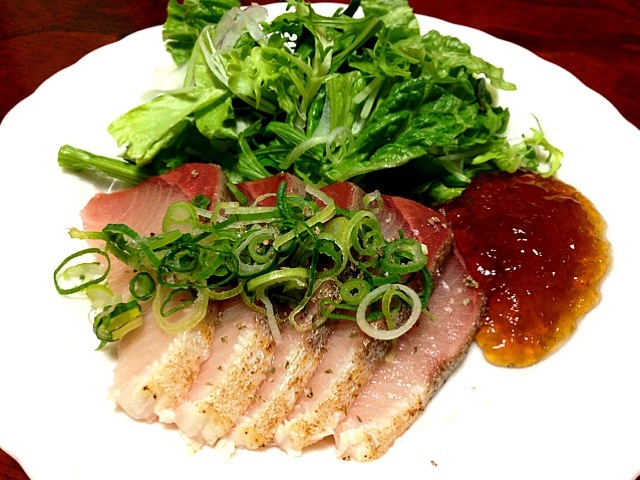 炙り鰤のポン酢ジュレイタリアンソルトを軽く振りました Masa1 Snapdish スナップディッシュ Id Gempxa