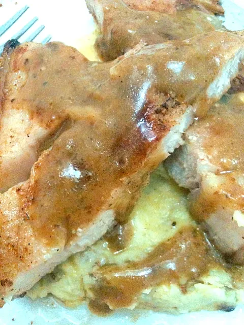 porky chops with mashed potatoes|LINDs DYさん