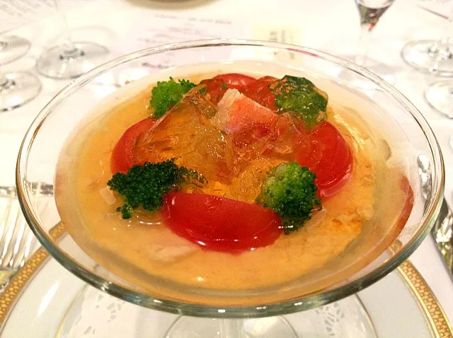 Cocktail de fruits de mer et L'egumes en Gele'e de langouste|岩﨑 正勝さん