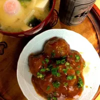 Snapdishの料理写真:揚げない肉団子（甘酢あん）|yve902さん