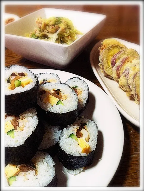 太巻き・イモ天・白菜とツナの煮物|のんさん