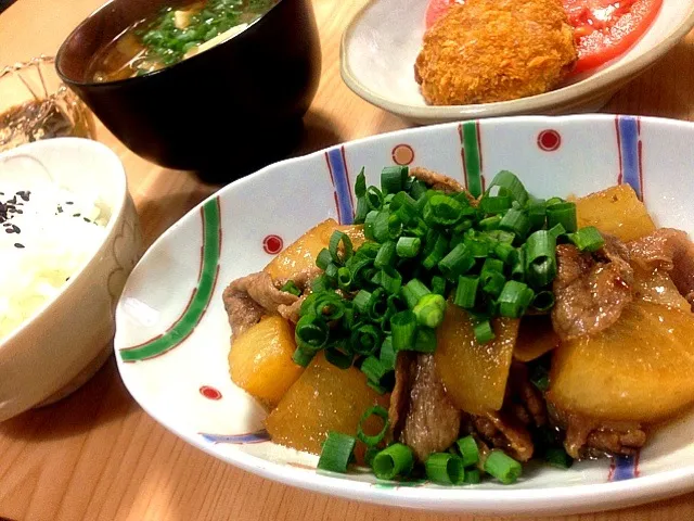 今日の晩ごはん☆大根と豚肉のハチミツ生姜煮、タニタ食堂の金芽米！|machikoさん