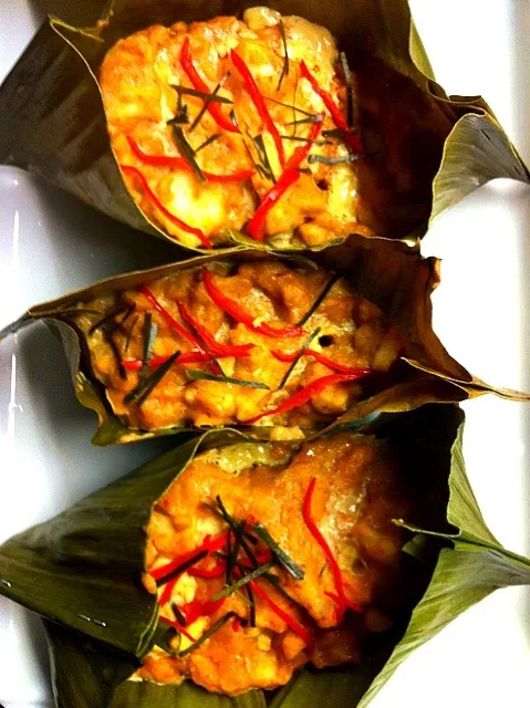 Snapdishの料理写真:Otah in banana leaf boat|karen limさん