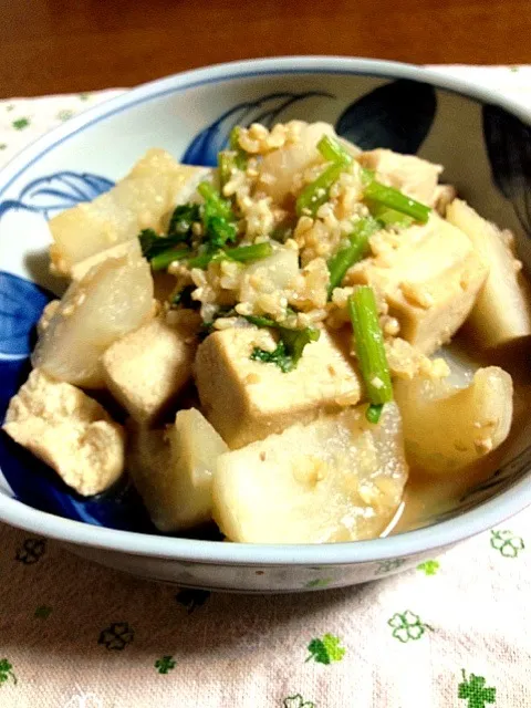 高野豆腐とかぶの玄米味噌煮|こはまともこさん