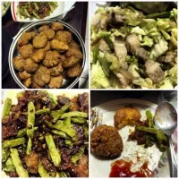 Fried beans & calbi, breaded fried potatoes and more vegies|Noodle Perezさん