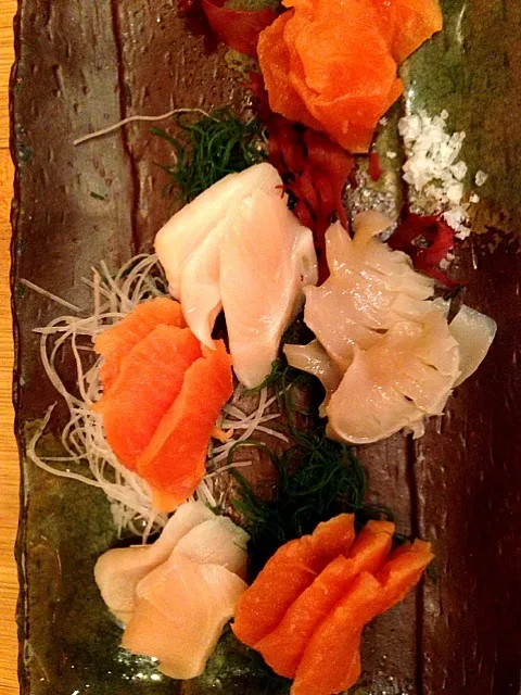 King salmon and giant clam sashimi|michael nassarさん