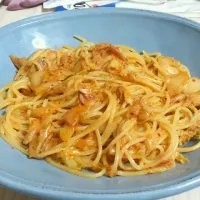 キムチクリームパスタ|あづまみなこさん