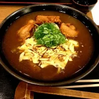 鳥天チーズカレーうどん|へちよさん