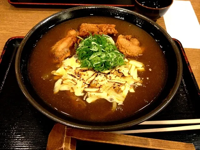 鳥天チーズカレーうどん|へちよさん