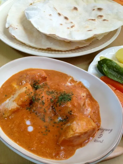 バターチキンカレーとチャパティ|でおでおさん