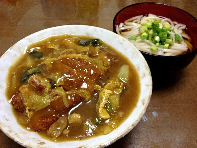 和風カツカレー丼とミニ冷ぶっかけうどん|直場友紀恵さん