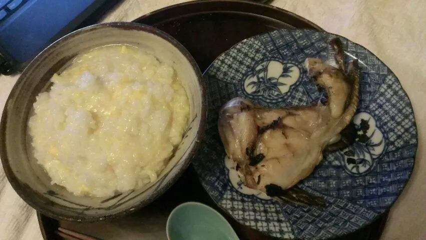 Snapdishの料理写真:ぶりかま＆卵粥|maroさん