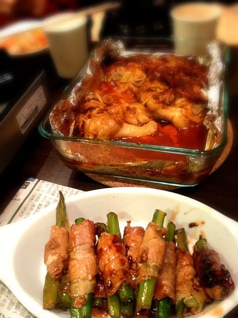 Asparagus wrapped with bacon|Ernさん