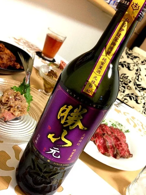 Snapdishの料理写真:日本酒とワインのハイブリッド⁉『勝山 元』おいしいお酒です♪|junna3さん