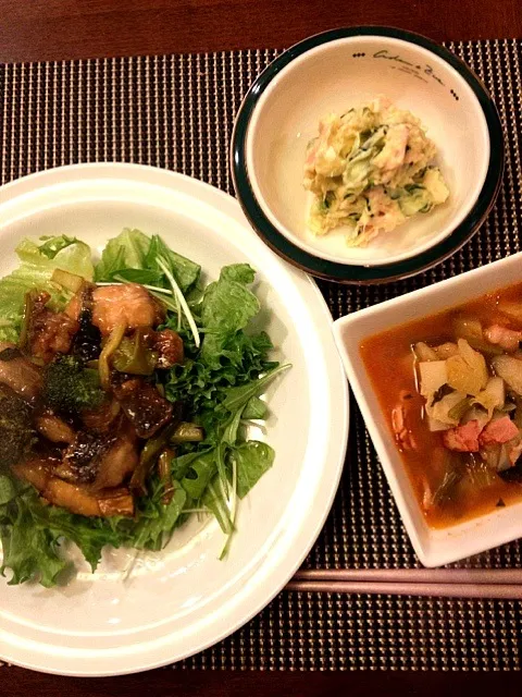 鯖の甘酢あんと野菜たっぷり晩ご飯|skegloriaさん