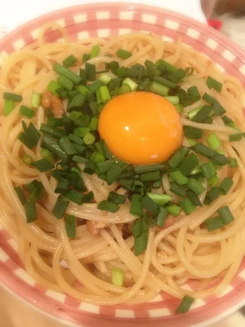 たっぷりネギの梅納豆パスタ|Mai Nakuiさん