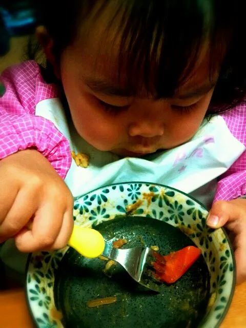 カレーを一人で完食しました。|あやかさん