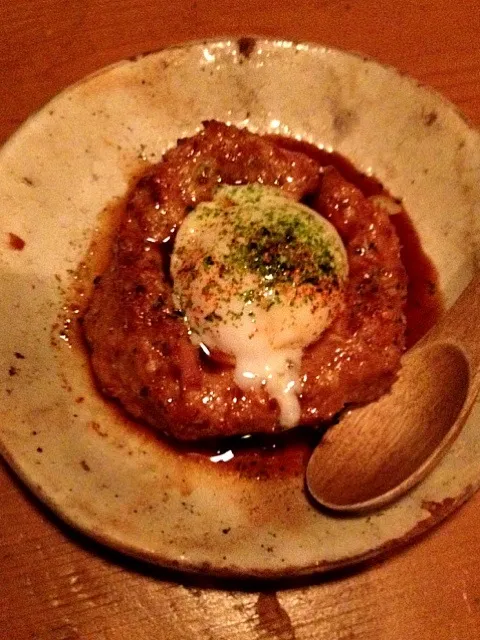 つくねのタレ焼き温玉のせ|あんさん