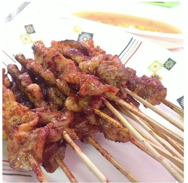 Snapdishの料理写真:isaw (grilled chicken intestine)|Philthaiさん