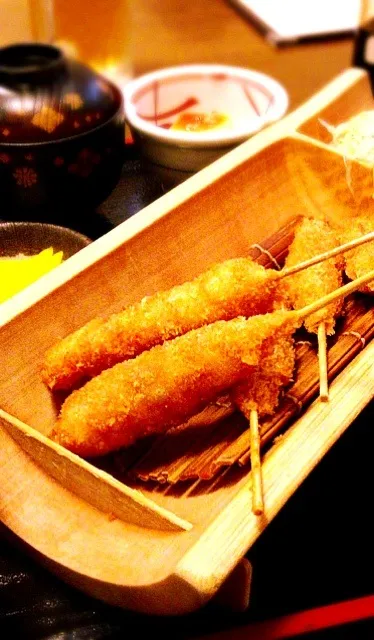 三河地鶏の串カツ定食|寺尾真次さん