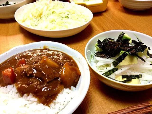 里芋カレー サラダ|やすこさん