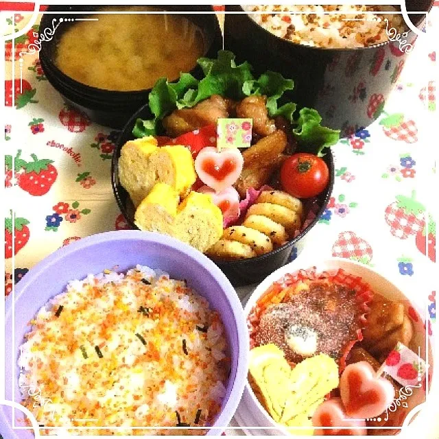 Snapdishの料理写真:旦那サマと末っ子ᑦᑋᵃᵑ✼ のお弁当|ゆりっぺ⋆*❁さん