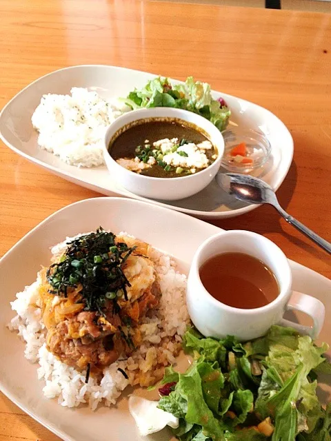 親子丼 ほうれん草のカレーカッテージチーズ|なべすけさん