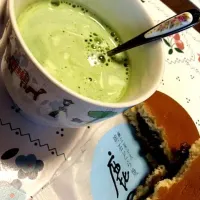 Snapdishの料理写真:どらやき 抹茶らて！|manaさん