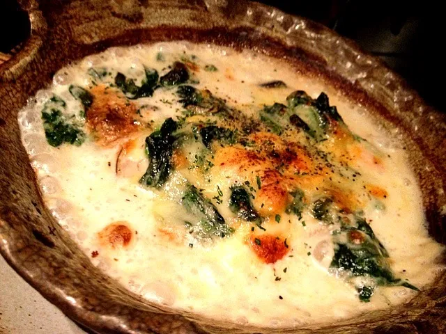 牡蠣とほうれん草のグラタン|健太郎さん