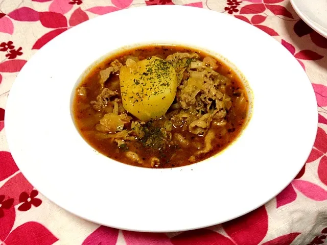 じゃがいもと豚肉のスープカレー|えりさん