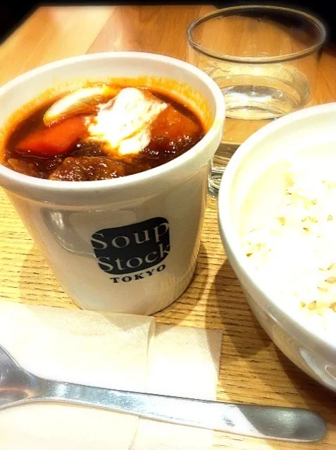 Snapdishの料理写真:初めての食べるスープ=(^.^)=|かぱまなみさん