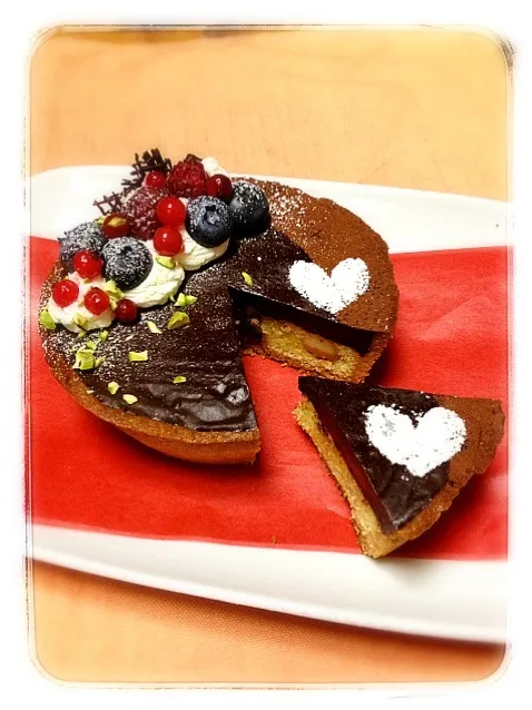 Snapdishの料理写真:st.Valentine💝チョコレートタルト|akiさん