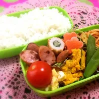 Snapdishの料理写真:自家製冷凍おかずが入った今日のお弁当〜♪( ´▽｀)|かなこさん