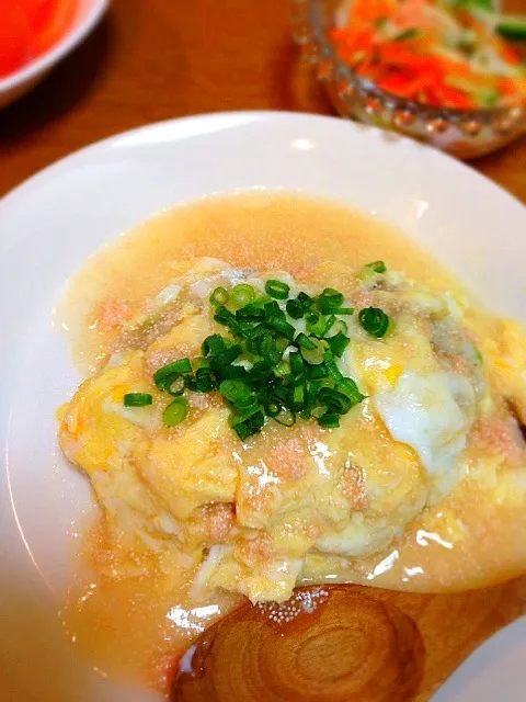 塩こんぶの混ぜご飯で和風たらこオムライス|うさこさん