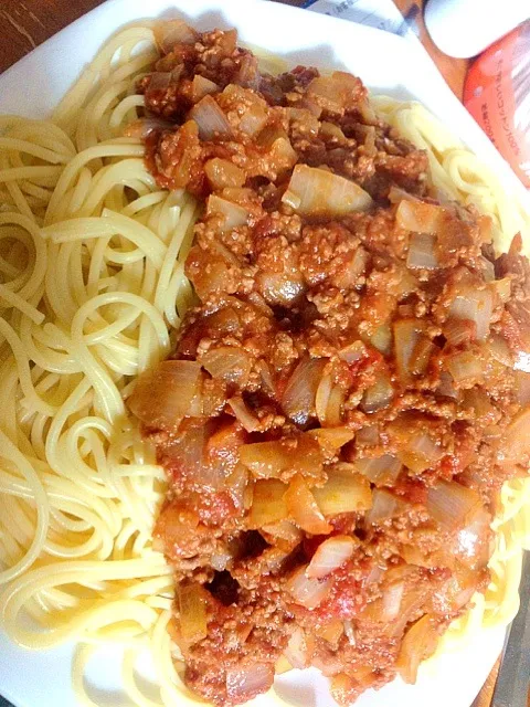 Snapdishの料理写真:手作りミートスパゲティ|yumiyoshiさん