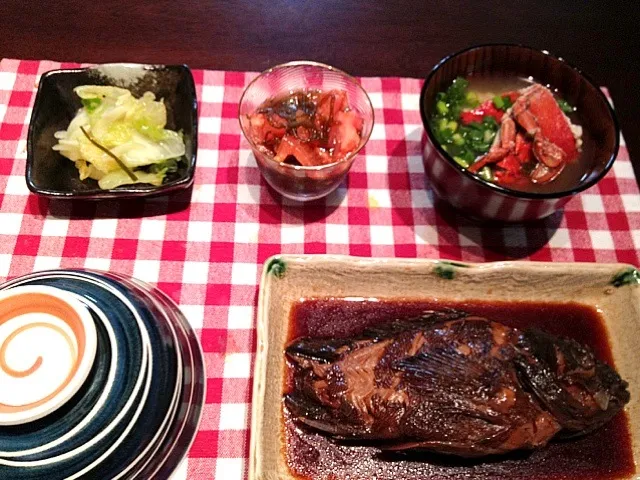 お義父さんの釣果～渡り蟹のお味噌汁とアラカブの煮付～|田代 雅恵さん