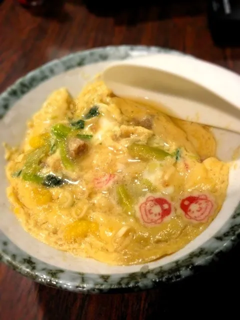 晩ご飯足らなかった三男(-｡-;インスタントラーメン食べてスープ残して、卵を使い茶碗蒸しに           （＾∇＾）舐めるくらいしか味見させてくれず(￣▽￣)|くめさん