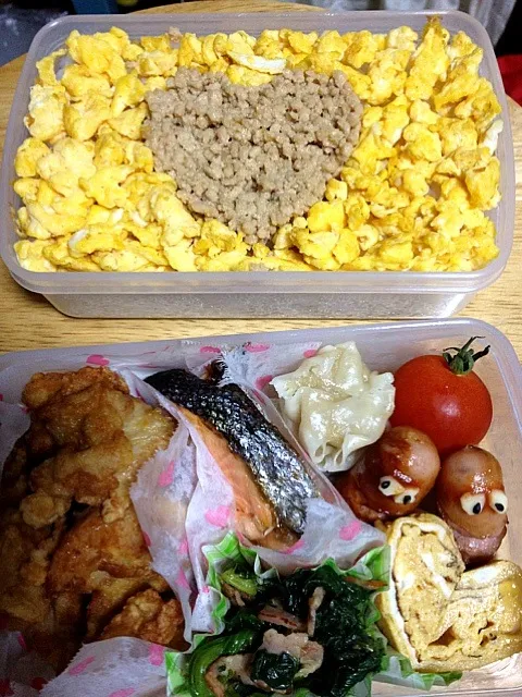 Snapdishの料理写真:バレンタイン弁当|さきさん