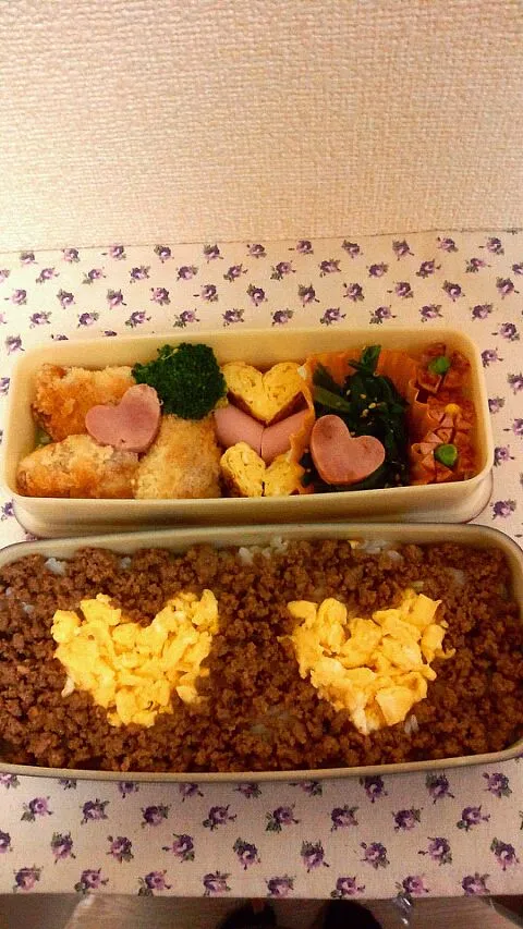 Snapdishの料理写真:バレンタイン弁当|サトさん