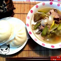 Snapdishの料理写真:和風生姜スープ、豚まん|瑠々華さん